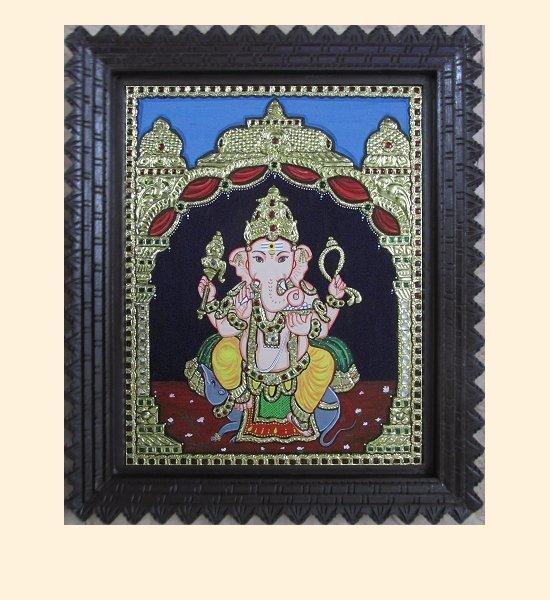 Ganesha 9 - 17x14in with Chettinad V frame