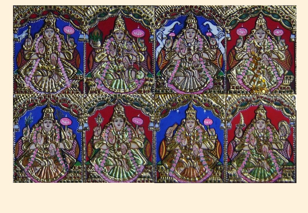 Ashta Lakshmi 1 - 5x4in each (without frame)