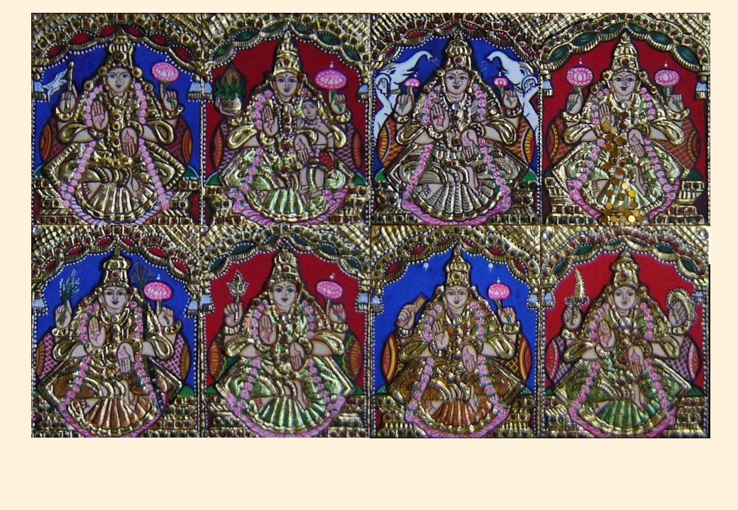 Click to enlarge Ashta Lakshmi 1 - 5x4in each (without frame)