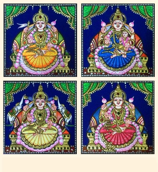 Ashta Lakshmi 31 a-d - 7x7in each (without frame)