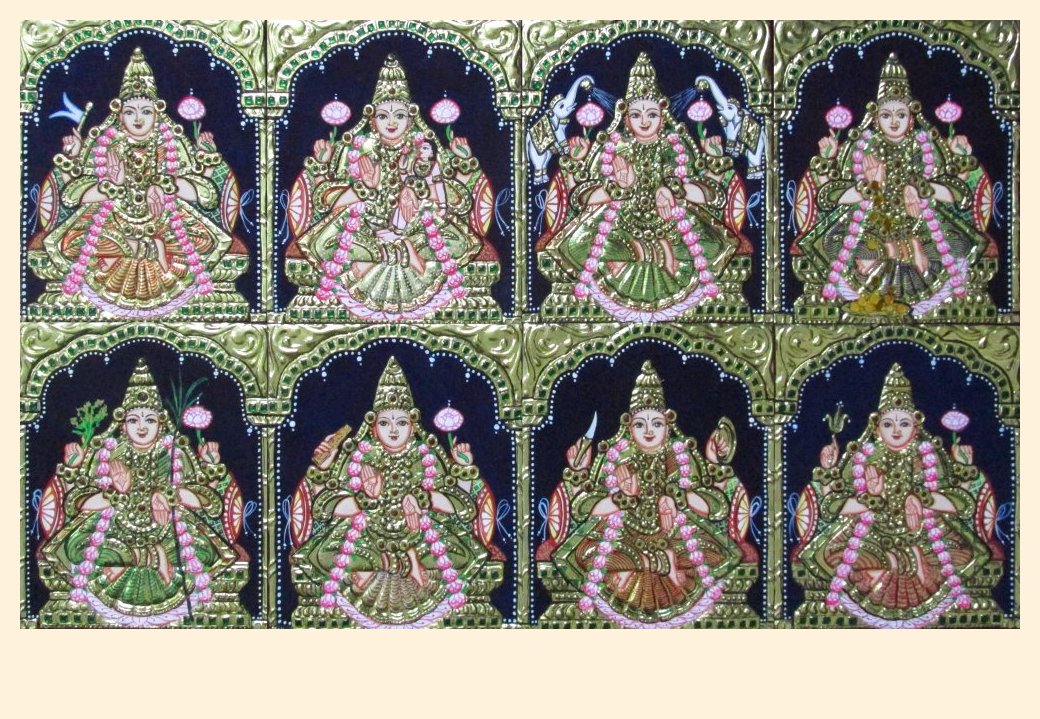 Click to enlarge Ashta Lakshmi 5 - 6x5in each (without frame)
