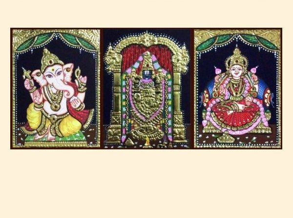 Ganesha, Venkateswara, Lakshmi Size: 8x6inch each without frame