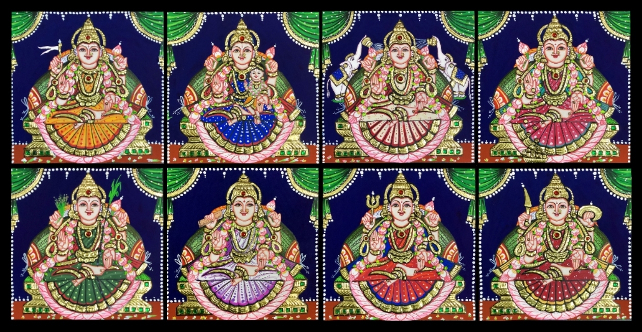 Ashta Lakshmi 52 - 7x7in each (without frame)